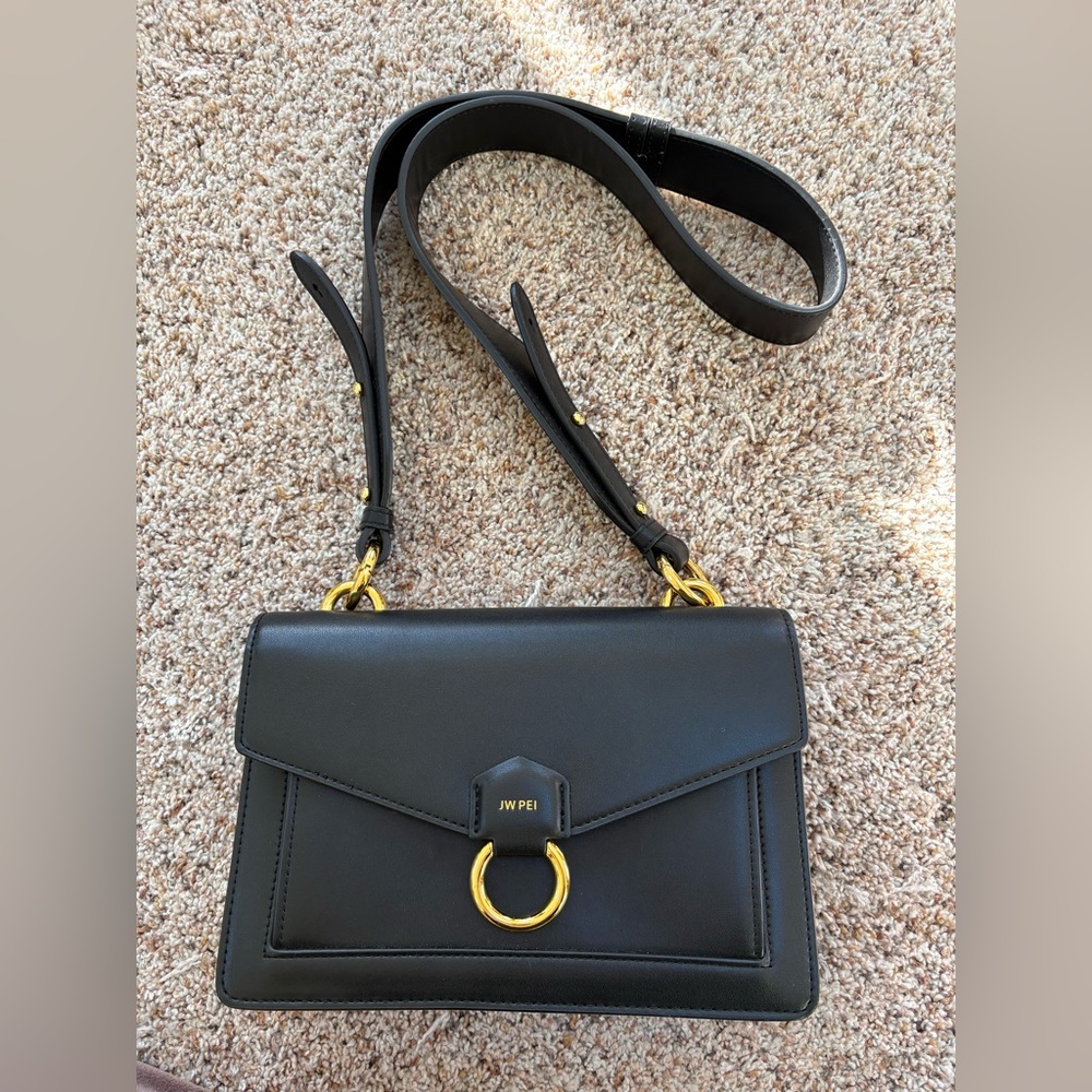 JW PEI Black Crossbody Bag envelope vegan leather